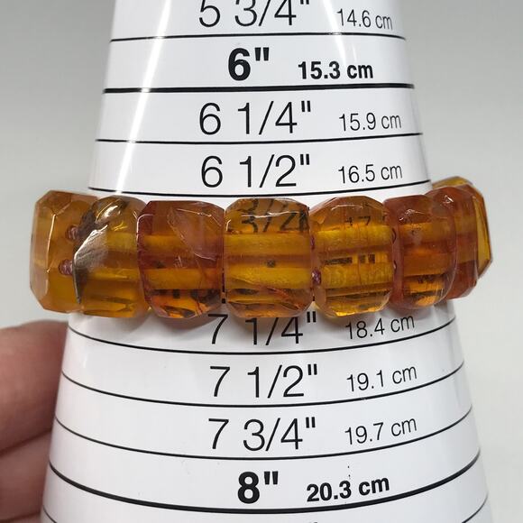 Vintage BALTIC AMBER Stretch BRACELET 20 Grams Dark and Light Honey Color - Picture 4 of 17